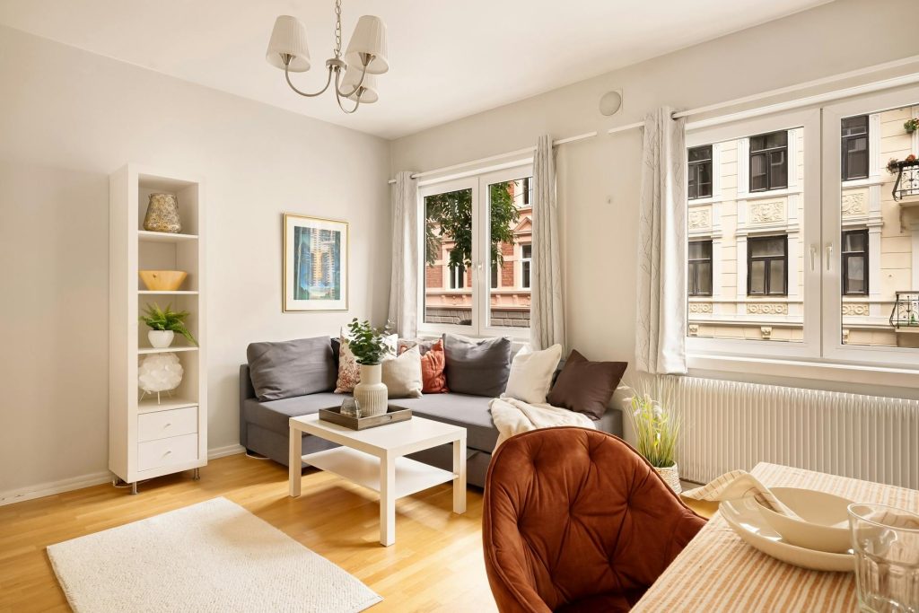 Simulation d'aide au logement APL, — salon d'appartement étudiant
